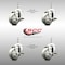 Service Caster 3 Inch 316SS Gray Polyurethane Swivel 1/2 Inch Threaded Stem Caster Set Brake SCC SCC-SS316TS20S314-PPUB-TLB-121315-4 - alternate 5
